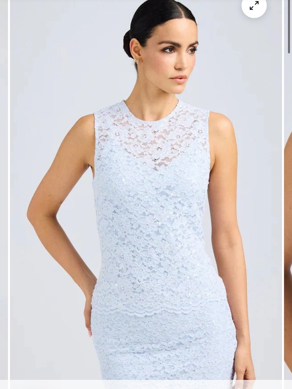 Generation Love Sleeveless Lace Chemise in Light Blue